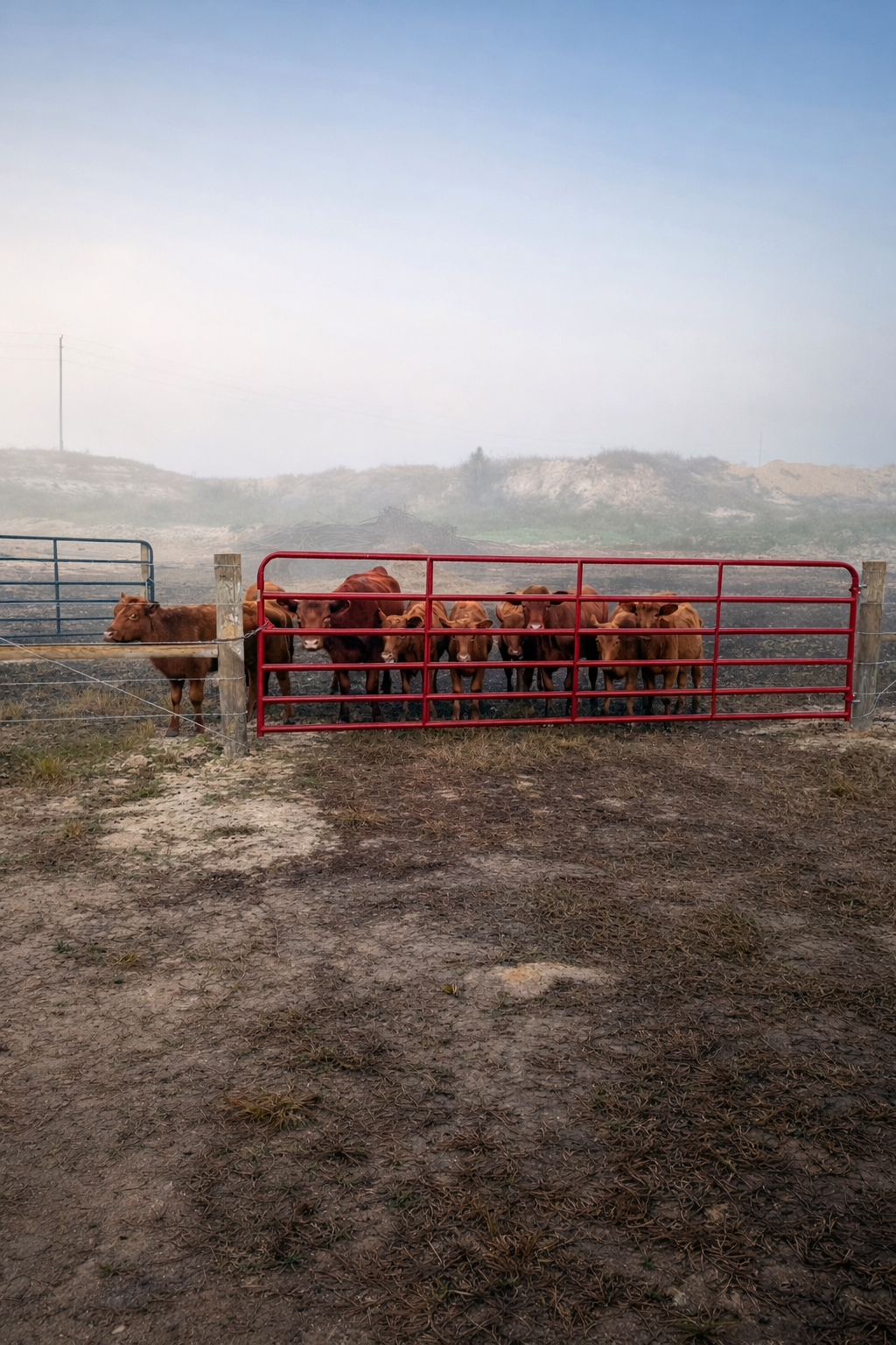 Cattle at gate